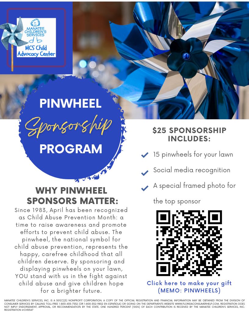 Pinwheel sponsorship program flyer